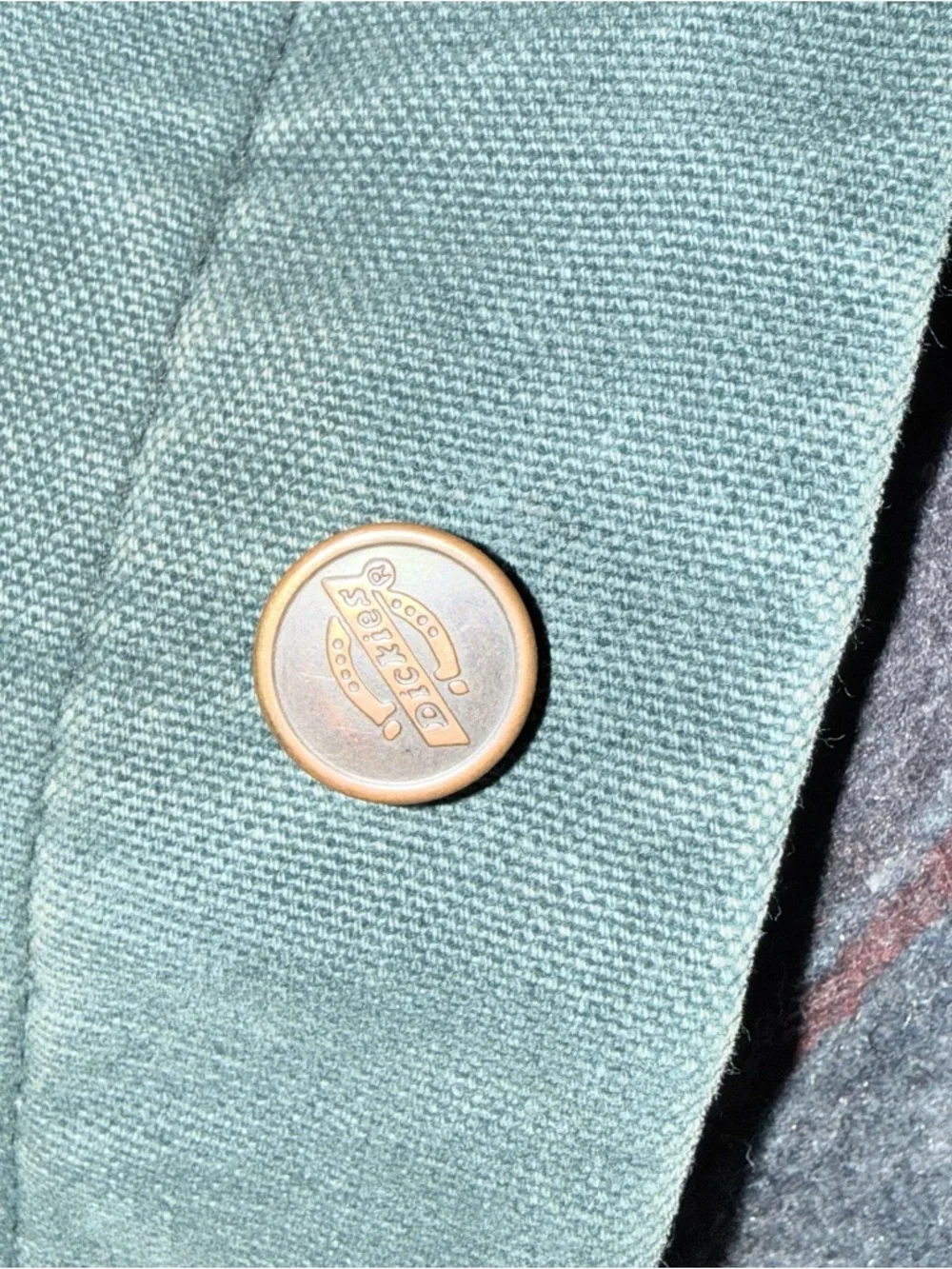 Dickies Olive Green Canvas Work Jacket with Brown Corduroy Collar - Picture 5 of 5
